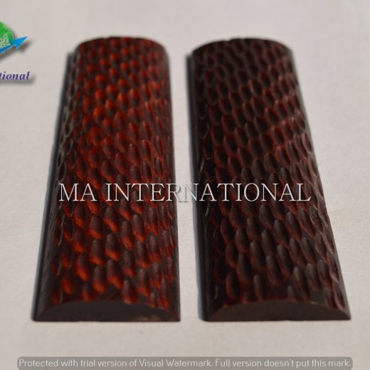 DYED STABILIZED HERITAGE RED AMBER JIGGED BONE SCALE – MAJBS14