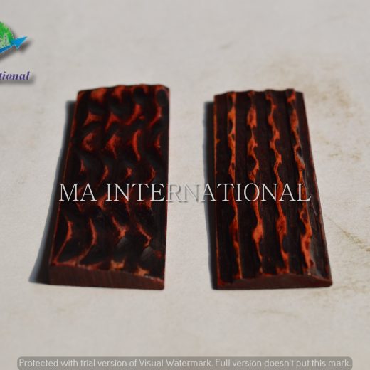 DYED STABILIZED SECOND CUT RED AMBER JIGGED BONE SCALE – MAJBS06