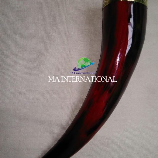 DRINKING HORN WITH METAL TIP AND RIM – MABDH08